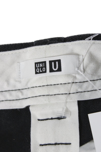 Uniqlo Mens Chinos Black 100% Cotton Button Size L