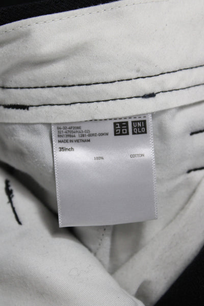 Uniqlo Mens Chinos Black 100% Cotton Button Size L