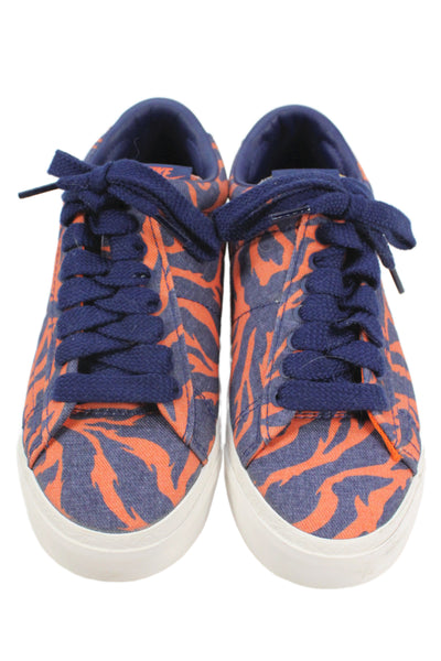 Nike Blazer Womens Leather Low x Devin Booker Tigers Sneakers Orange Blue Size 7