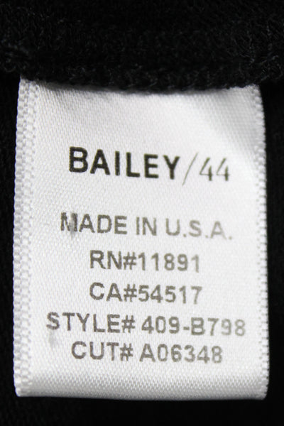 Bailey 44 Womens Black Viscose Collared Solid Pullover Long Sleeve Size S