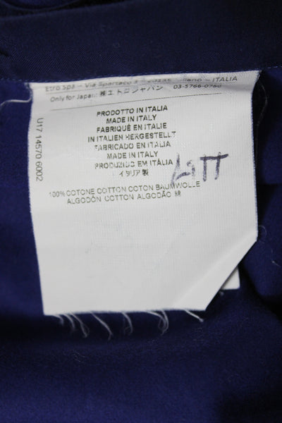 Etro Mens Dress Shirt Purple Cotton Collared Button Long Sleeve Size 41