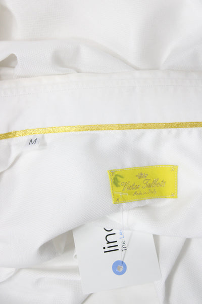 Victor Talbots Mens White 100% Cotton Dress Shirt Long Sleeve Size M