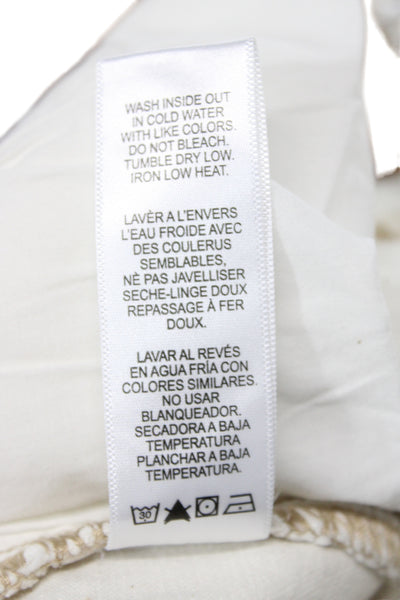 Frame Womens Cropped High Rise Beige Cotton Jeans Size 25