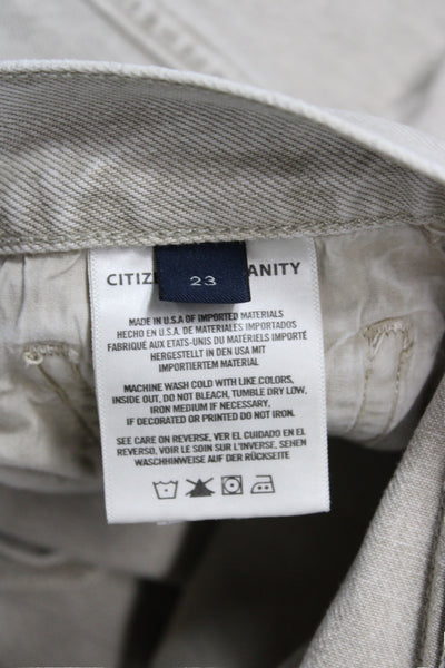 Citizens of Humanity Womens Straight Jeans Beige High Rise Size 23