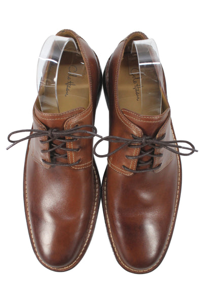 Cole Haan Mens Leather Slip On Lace Up Loafers Brown Size 11