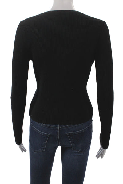 Zara Women Black Crew Neck Pullover Sweater Long Sleeve Size M