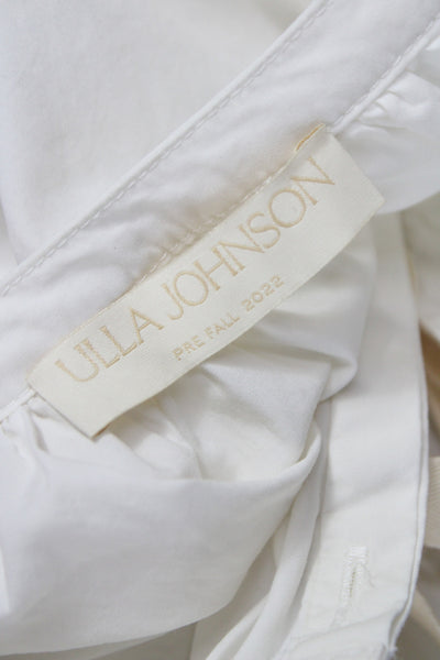 Ulla Johnson Women White Cotton Tunic Blouse Long Sleeve Button Size 6