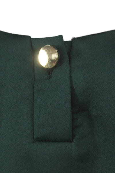 Zara Women Sleeveless Cropped Tank Green Button Round Neck Size M