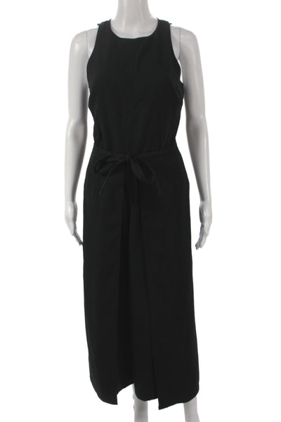 Joie Women Sleeveless Black Jumpsuit Tie Round Neck Polyester Size 4