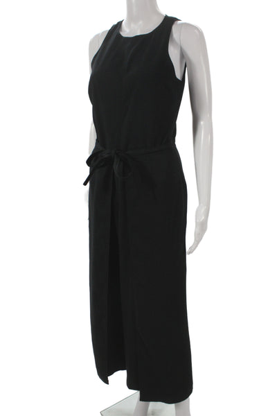 Joie Women Sleeveless Black Jumpsuit Tie Round Neck Polyester Size 4
