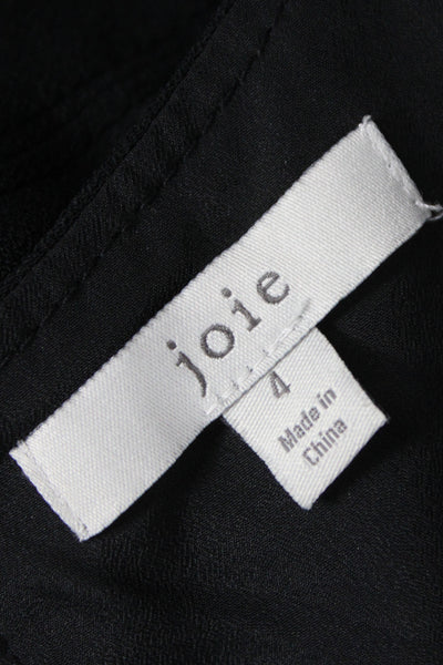Joie Women Sleeveless Black Jumpsuit Tie Round Neck Polyester Size 4