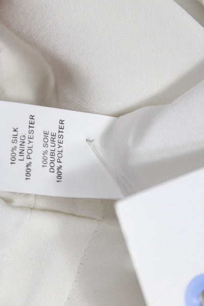 Ramy Brook Women Blouson Silk Knee Length White Dress Long Sleeve Size M