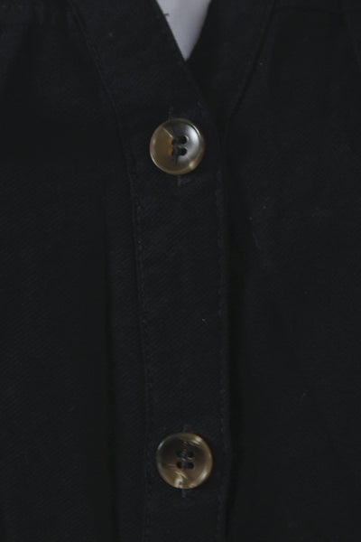 Zara Women Shirt Dress Black Sleeveless Collared Cotton Full Length Size M