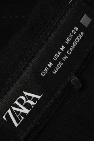 Zara Women Shirt Dress Black Sleeveless Collared Cotton Full Length Size M