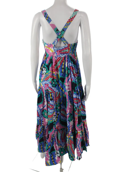 J Crew Womens Multicolor Floral Square Neck Sleeveless Maxi Dress Size 6