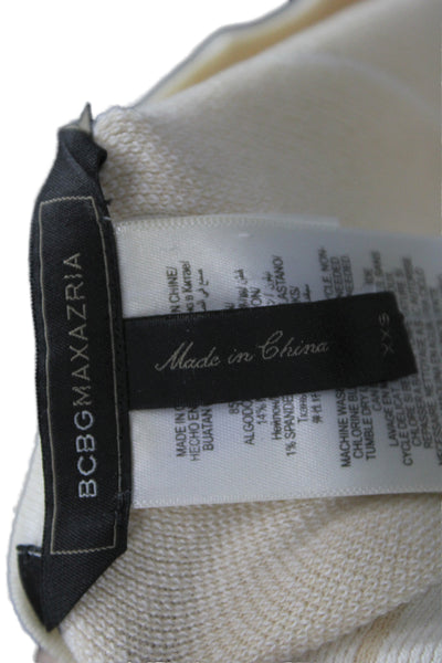 BCBGMAXAZRIA Womens Ivory Fit & Flare Dress Sleeveless Argyle Size 2XS