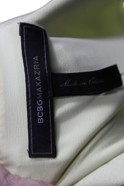 BCBGMAXAZRIA Women Fit & Flare Yellow V-Neck Sleeveless Short Dress Size 0