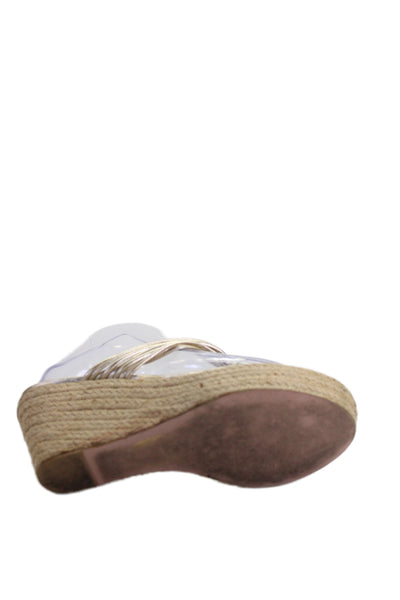Elie Tahari Women Braided Thong Platform Sandals Gold Size 8