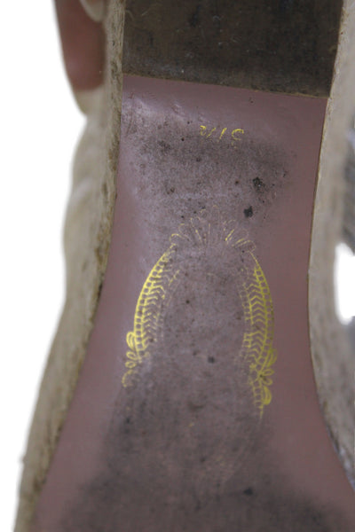 Elie Tahari Women Braided Thong Platform Sandals Gold Size 8