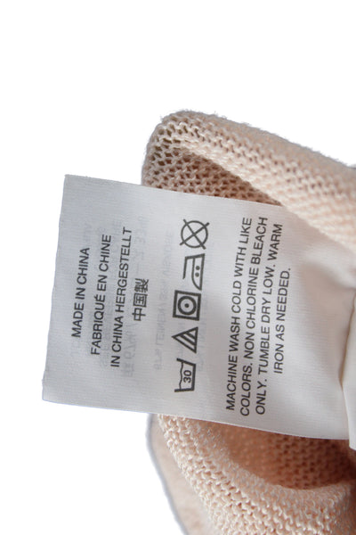 J Crew Women Pullover Sweater Pink Scoop Neck 67% Linen Long Sleeve Size L