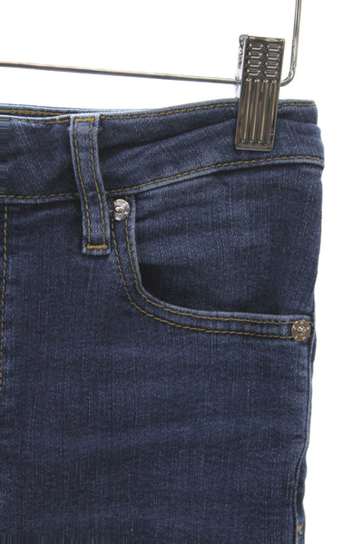 Frame Womens Straight Jeans Blue Cotton High Rise 24 Inseam Button Size 25