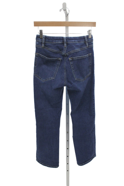 Frame Womens Straight Jeans Blue Cotton High Rise 24 Inseam Button Size 25