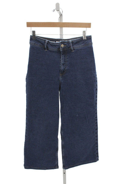 MNG Womens Cropped High Rise Blue Jeans Size 6