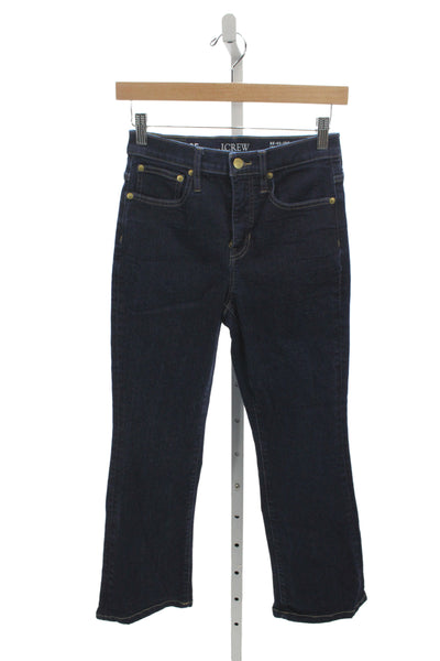J Crew Women Cropped High Rise Blue Cotton Jeans Size 25