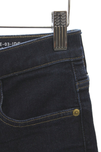 J Crew Women Cropped High Rise Blue Cotton Jeans Size 25