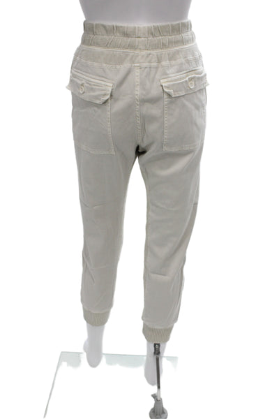 Standard James Perse Womens Jogger Pants Beige 100% Cotton Drawstring Size 2