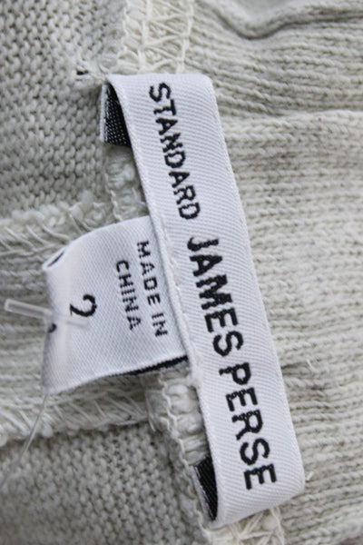 Standard James Perse Womens Jogger Pants Beige 100% Cotton Drawstring Size 2