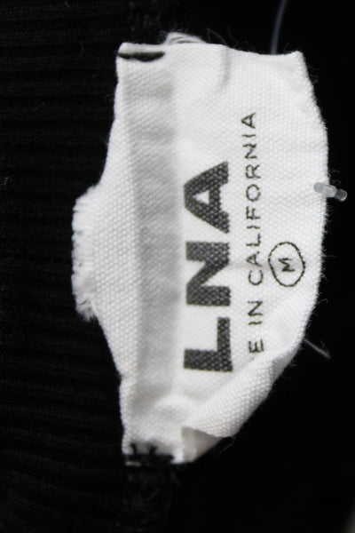 LNA Womens Basic Black Long Sleeve Crew Neck T-Shirt Size M
