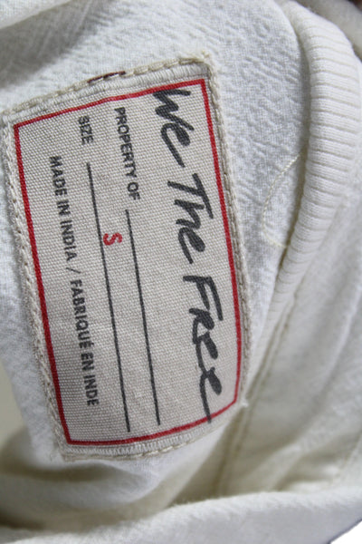 We The Free Womens Collared Button-Up Cotton Long Sleeve Ivory Size S