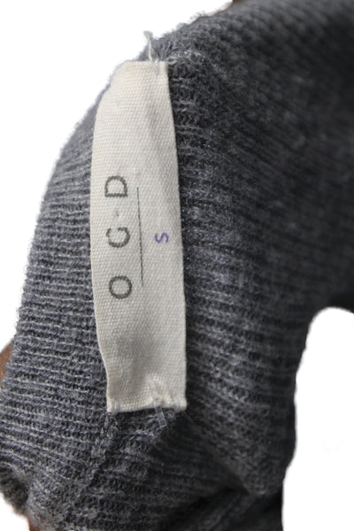 OGD Women Pullover Sweater Gray Merino Wool Long Sleeve Crew Neck Size S