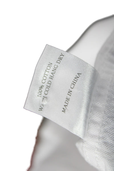 Danzy Womens Cropped Button-Up White Collared Long Sleeve Cotton Preppy Size M