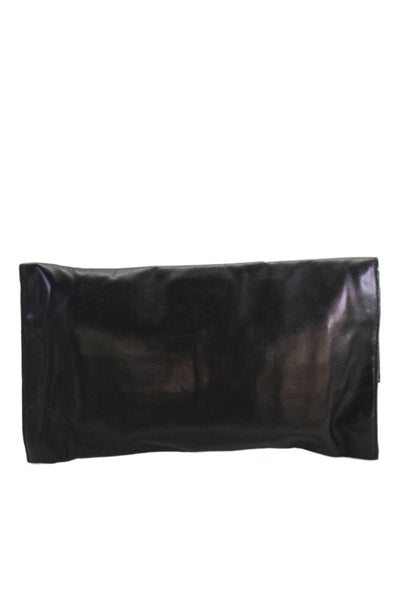 Cole Haan Womens Leather Foldover Clutch Bag Black