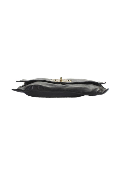 Cole Haan Womens Leather Foldover Clutch Bag Black