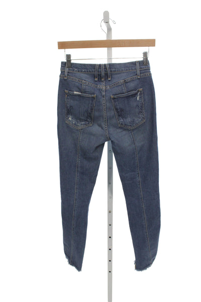 McGuire Womens Ankle Jeans Blue Cotton Mid Rise 27 Inseam Size 24