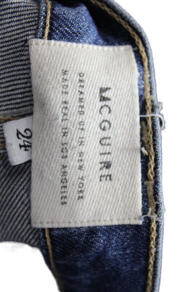 McGuire Womens Ankle Jeans Blue Cotton Mid Rise 27 Inseam Size 24