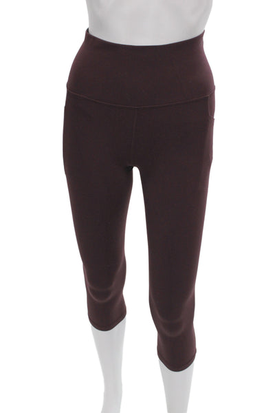 Athleta Women Purple Capri Leggings Pull On Athleisure Size PXS