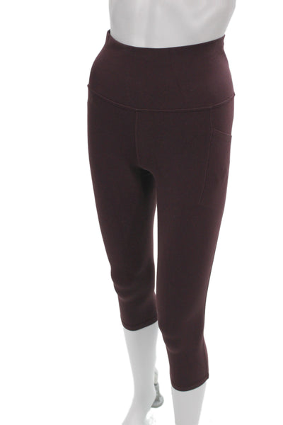 Athleta Women Purple Capri Leggings Pull On Athleisure Size PXS