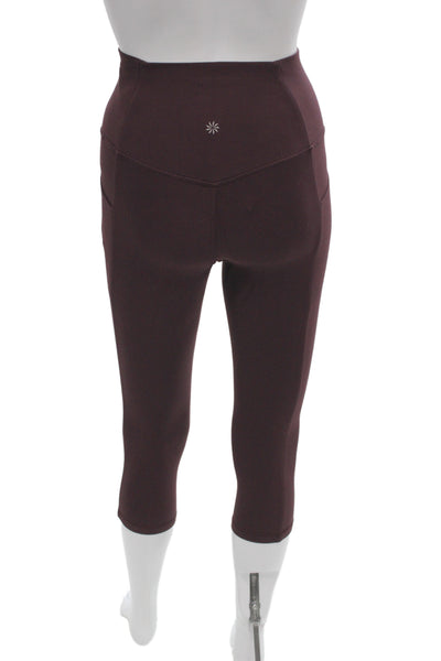 Athleta Women Purple Capri Leggings Pull On Athleisure Size PXS
