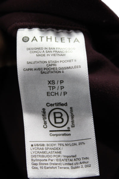 Athleta Women Purple Capri Leggings Pull On Athleisure Size PXS