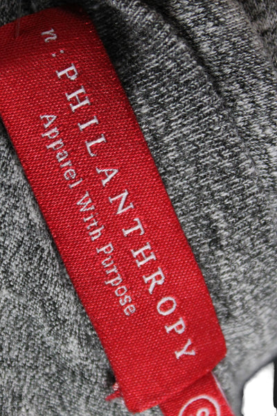 Philanthropy Women Gray One Shoulder Short Sleeve Jumpsuit Drawstring Size S