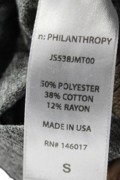 Philanthropy Women Gray One Shoulder Short Sleeve Jumpsuit Drawstring Size S