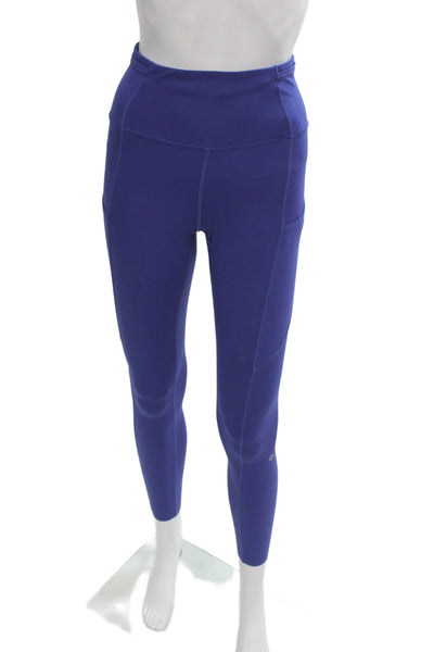 Lululemon Womens Blue Ankle Nylon Athleisure Leggings Size 4