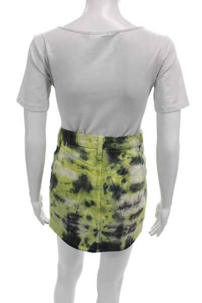Hudson Womens Black Tie Dye Mini Skirt Cotton Button Size 25