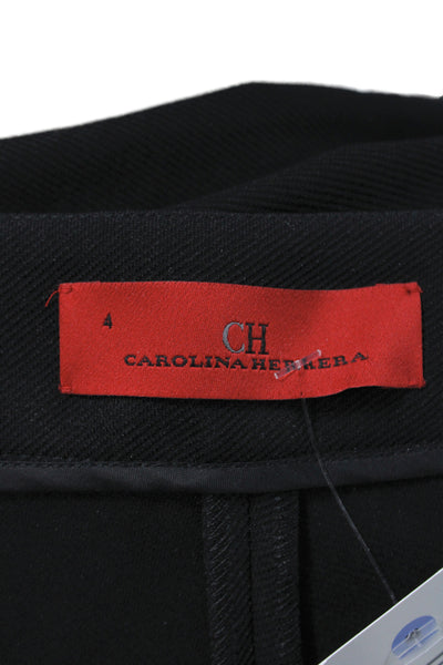 Carolina Herrera Womens Black Solid Dress Pants Zip Inseam 26 Size 4