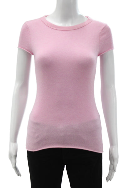 J Crew Womens Cashmere Pullover Crew Neck Short Sleeve Pink Size XS
