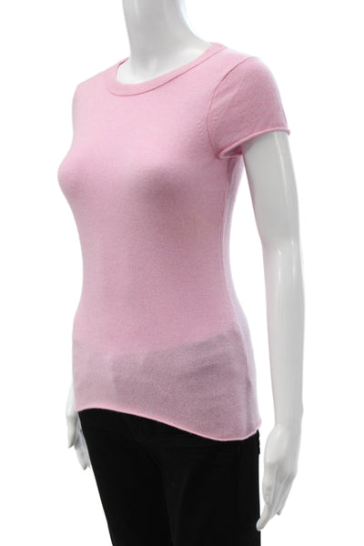 J Crew Womens Cashmere Pullover Crew Neck Short Sleeve Pink Size XS
